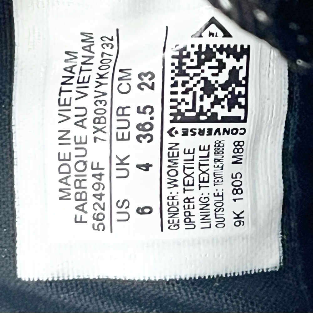 CONVERSE CHUCK TAYLOR ALL STAR Madison Black Oxford Low Top Lace Up Sneakers 6 - Picture 2 of 13